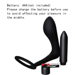 kf H2041af0bd4c0437fa525772077307d07N Prostate Massager Vibrator For Men Butt Plug Stimulator Anus Delay Ejaculation Ring Gay Masturbator Sex Toy