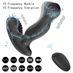 kf H4540eb9073c64b17add63047b535f5cfl Prostate Massager Wireless Remote Control Anal Plug Masturbator Finger Push Stimulator Anus Vibrator For Adult Men
