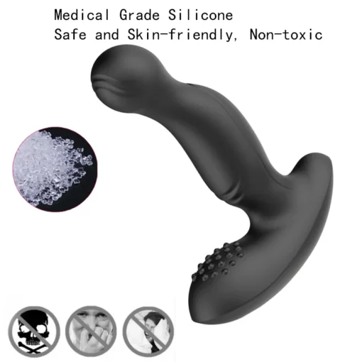kf H80de82d43f62448db39391a5cfaa16d4i Prostate Massager Wireless Remote Control Anal Plug Masturbator Finger Push Stimulator Anus Vibrator For Adult Men