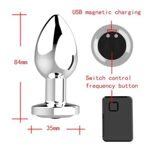 kf Hcc9671cf4c894b91a039ac8762d86f62K Wireless Remote Control Anal Plug Vibrator For Men Prostate Massager Metal Buttocks Butt Wearable For Adult