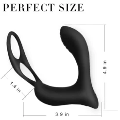 kf Hd482dd483c0643ebbf2e9a3760ce3115D Double Ring Prostate Massage Vibrator Male Dildo Masturbation Stimulator Butt Delay Ejaculation Ring Adult Sex Toys