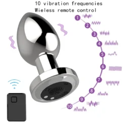 kf He3b3e7910ebd4f02b40e71c2edce8b3aU Wireless Remote Control Anal Plug Vibrator For Men Prostate Massager Metal Buttocks Butt Wearable For Adult