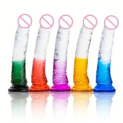 kf S022a17d0e54b49e4be1fb229b9f13b82f Realistic Dildos Erotic Jelly Dildo Artificial Penis G spot Simulation Large penis Anus Anal plug Female