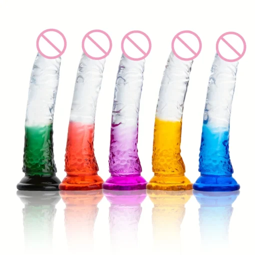 kf S022a17d0e54b49e4be1fb229b9f13b82f Realistic Dildos Erotic Jelly Dildo Artificial Penis G spot Simulation Large penis Anus Anal plug Female