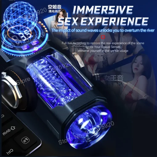 kf S03851ec8e3ed4eff8fb2ead2ff53e260X Automatic Male Masturbator Vibration Blowjob Sex Machine Real Oral Vagina Masturbation Cup for Men Pocket Pussy
