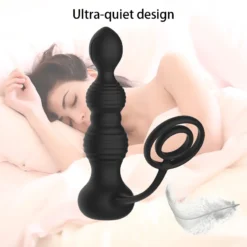 kf S093f2f529beb429cb37841e57558e506J Dildo Wireless Remote Control Anal Vibrator Double Ring Lock Sperm Stimulator Butt Plug Sex Toys For