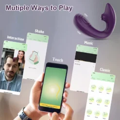 kf S0c48472dc74f4333b294b3c2a42577b6S Bluetooth Vibrator G Spot Clit Licking Virgina 17 Modes Oral Sex Tongue Dildo APP Controlled Vibrator