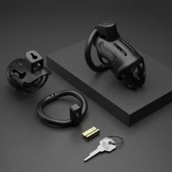 kf S0c930d6a7a894e52895e6d1dd66b60112 Male Chastity Cage with 3 Snap Ring Adult Supplies High Quality Resin Penis Lock Couples SM