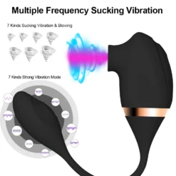 kf S19728aef2b4f4e0fb17f0fe4604b668fH 2 in 1 Clitoris Sucking Vibrator for Women Vibrating Egg Licking Oral Clit Vacuum Stimulator Female