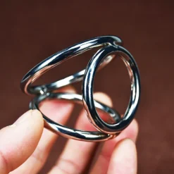 kf S1dd20bc8a9c7404aa6656b952fbe3ae1t Metal Cock Ring Men Ejaculation Delay Sex Training Supplies Aids Adult Couple Scrotal Restraint Masturbation Locking