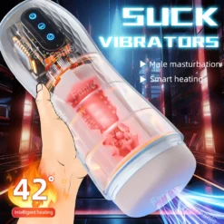 kf S1e250f08ac8e4f0b9258aa95ea1f41eaL Automatic Sucking Male Vibration Masturbator Blowjob Machine Heating Masturbation Cup Vaginal Sex Toys for Men Adult