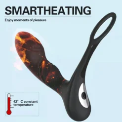 kf S271aa9972cf54ee38331be8edd54cb7bU Prostate Massager Anal Heated Vibrator Double Ring Butt Plug Wireless Remote Control Male Penis Delayed Ejaculation