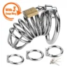 kf S284910063358442299491a4fb3259253y Men BDSM Sex Toys Metal Urethra Chastity Lock with 3 Snap Ring Penis Bondage Adult Chastity