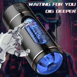 kf S32b1e020a5504617b2cf69dc1f4160bce Male Masturbator Cup Vibration Blowjob Squeezable Pocket Pussy Vagina Penis Automatic Oral Sex Machine Toys for