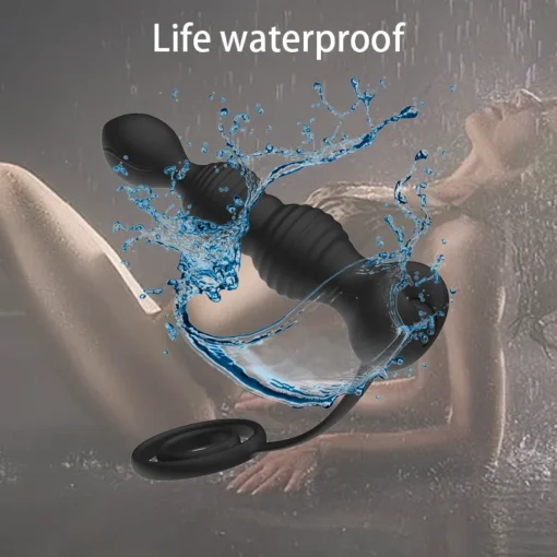 kf S388f5ebb4c0945799a1ff251e30f46c0t Dildo Wireless Remote Control Anal Vibrator Double Ring Lock Sperm Stimulator Butt Plug Sex Toys For