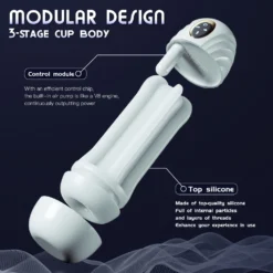 kf S38f15bef6d334df090771dff09d22f83X Automatic Sucking Male Masturbator Vibration Blowjob Machine Masturbation Cup Pocket Pussy Penis Pump SexToy Adult Goods