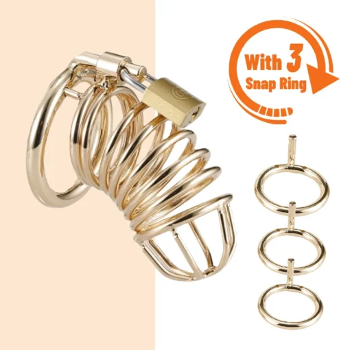 kf S39d3c89d2c9e4e5183abb5edc0c06486H Man Metal Chastity Cage with 3 Snap Rings Stainless Steel Penis Restriction Anti Cheating Urethra Lock