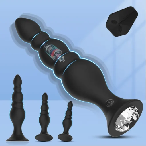kf S3ed6e52bdf594ca8ba50861134ba5f55E Anal Plug Vibrator For Men 4 piece Set Remote Control Anal Butt Training Massager For Women
