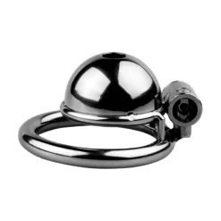 kf S3fbec21bc0794f769e63855f9ff6cc08X Metal Round Cap Chastity Lock with 3 Snap Ring Male Go Away SM Sex Toys Bondage