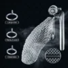 kf S4d5ae4fe785b4d11ae6d2b03cc93d271M Metal Mesh Male Chastity Cage CB Penis Lock Stainless Steel Hidden Lock Design Adult Bondage Prevent