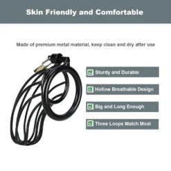 kf S4f349d494fa945a3a58e7e444bc23a980 SM Black with 3 Snap Ring Men Stainless Steel Metal CB Chastity Lock Penis Bondage Chastity