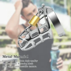 kf S57fc49d09fc145bdac745e1a4885f9e5w Sex Toys BDSM Men Metal Urethra Chastity Lock with 3 Snap Ring Penis Bondage Adult Chastity