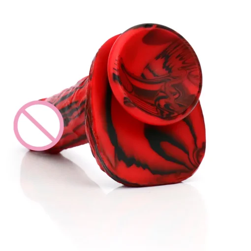 kf S5ba7694616a143ac816868f21fc0a56b6 Redblack Real Dildos Soft Silicone Suction Cup Big Huge Cock Male Artificial Penis Cheap Adult 18