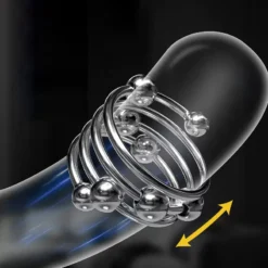 kf S64edb3859fd94ed993cd453d6a59c950Z Rolling Men Metal Cock Ring Glans Penis Training Adult Sex Supplies Scrotum Erection Ejaculation Delay Circumcision
