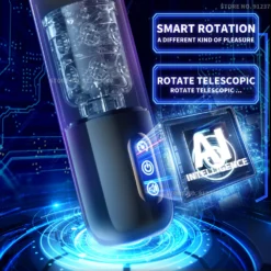 kf S669a4d8e9ea4439bac6a4eb3c2048d81j Automatic Male Masturbator Cup Telescopic Rotation Vagina Sucking Blowjob Sex Machine For Men Pocket Suction Masturbation