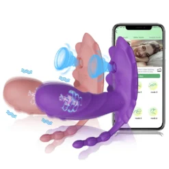 kf S696477b2ca6e44ebaf9b033b999e3619O 3 in 1 Wireless Dildo Vibrator Female Bluetooth APP Sucker Clitoris Vacuum Stimulator Sex Toys for