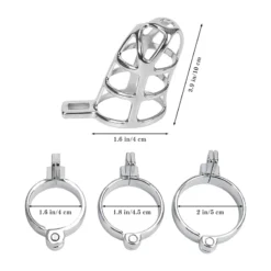 kf S6fe857d802204d388abdceeae478ac3bL Sex Toys BDSM Men Metal Urethra Chastity Lock with 3 Snap Ring Penis Bondage Adult Chastity
