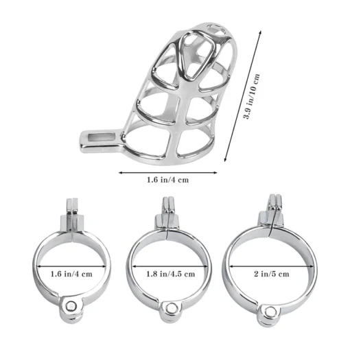 kf S6fe857d802204d388abdceeae478ac3bL Sex Toys BDSM Men Metal Urethra Chastity Lock with 3 Snap Ring Penis Bondage Adult Chastity