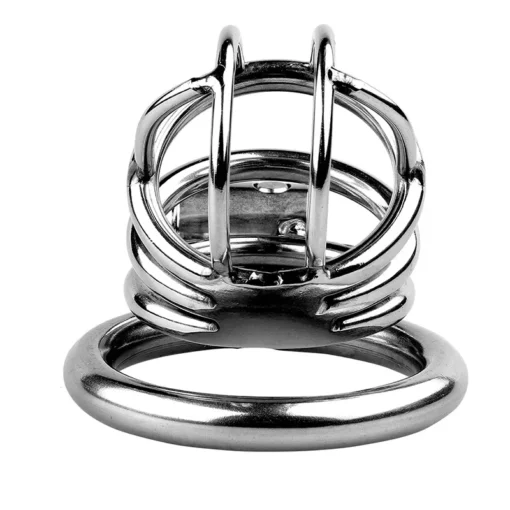kf S71da270fcb3a4e97bda8291e0a6b7687f Metal Chastity Cage with 3 Snap Ring Men s SM Bondage Device Penis Urethra Lock Adult
