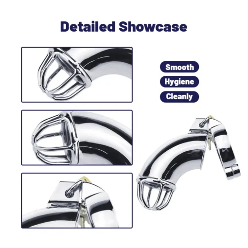 kf S7237d4432bbf41c28ecfffbeef2a7f3ck BDSM Sex Toys Men Metal Urethra Chastity Lock Penis Bondage Adult Chastity Cage Cock with 3