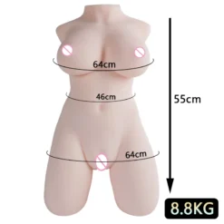kf S736640334afa434cbb5538a0310b8d45K Half body Realistic Feel TPE Solid Doll With Metal Skeleton Real life Inverted Model Two Holes