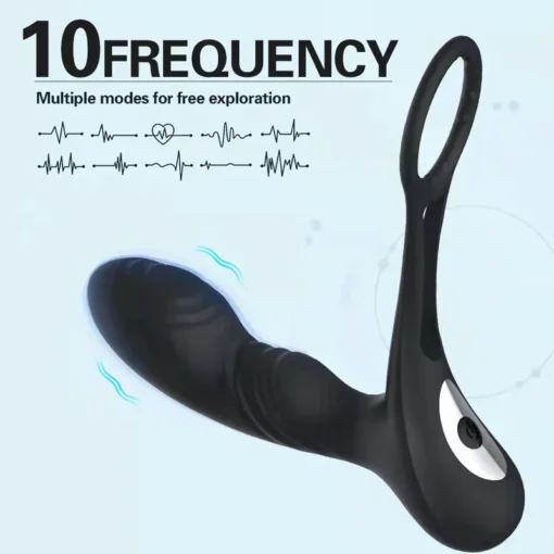kf S749ef4b0dcfb4421a9dd7812f5932e14v Prostate Massager Anal Heated Vibrator Double Ring Butt Plug Wireless Remote Control Male Penis Delayed Ejaculation