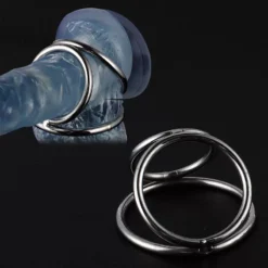 kf S7a15856a3634423692e6056b4b5fb64aI Metal Cock Ring Men Ejaculation Delay Sex Training Supplies Aids Adult Couple Scrotal Restraint Masturbation Locking