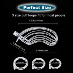kf S7e0824c52cf84d43bd8bd48d717dddecY BDSM Sex Toys Men Metal with 3 Snap Ring Urethra Chastity Lock Penis Bondage Adult Chastity