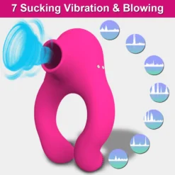 kf S8a5e74e2b5834e4687dd60352516d0aaY Cock Rings Vibrator Sucking Penis Sleeve Penis Ring Ejaculation Time Delay Couple Sex Toys for Men