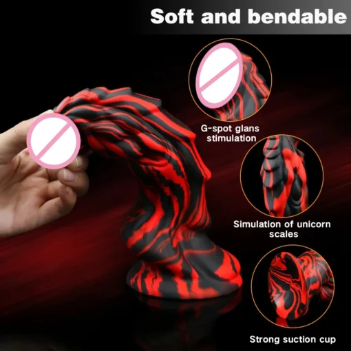 kf S8daccafa2fa34a1b882f1dc620ab5fe9M Dragon Dildo for Women Big Anal Dildo with Suction Cup Soft Monster Dildo Silicone Anal Plug