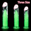 kf S8fee414cf9dc4056b618b95a9dd822e1d Realistic Big Jelly Dildo Chartreuse 3Sizes Cheap Sex Toy Women Erotic Anal Sex Toy Gay Soft