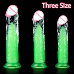 kf S8fee414cf9dc4056b618b95a9dd822e1d Realistic Big Jelly Dildo Chartreuse 3Sizes Cheap Sex Toy Women Erotic Anal Sex Toy Gay Soft