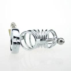 kf S96e3d857bea24d0a98aa59e7052ec387p Men Stainless Steel Metal Urethra Chastity Lock with 3 Snap Ring Penis Bondage BDSM Chastity Cage