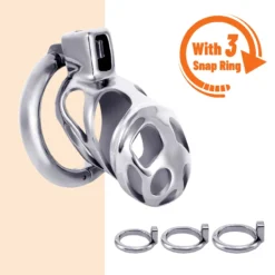 kf S9aa58db050ce47b3898747c3257917c3J SM Male Metal Chastity Cage Binding Delay Penis with CB Urethra Lock 3 Snap RingAlternative Anti