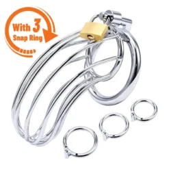kf Sad164595cbde4dd2af2ea82f1947b4116 BDSM Sex Toys Men Metal with 3 Snap Ring Urethra Chastity Lock Penis Bondage Adult Chastity