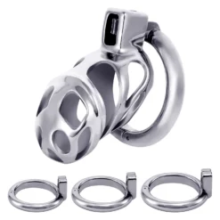 kf Sb7e1465afaa4434486cd1f3ad897ac67j SM Male Metal Chastity Cage Binding Delay Penis with CB Urethra Lock 3 Snap RingAlternative Anti