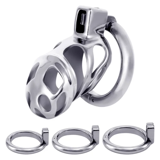 kf Sb7e1465afaa4434486cd1f3ad897ac67j SM Male Metal Chastity Cage Binding Delay Penis with CB Urethra Lock 3 Snap RingAlternative Anti