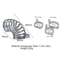 kf Sbc1bb9c04d0c4ae99a2b7a40b0e1f5caM with 3 Snap Ring Sex Toys Men Stainless Steel Metal CB Chastity Lock Penis Bondage Chastity