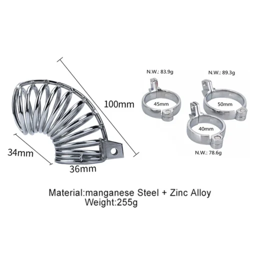 kf Sbc1bb9c04d0c4ae99a2b7a40b0e1f5caM with 3 Snap Ring Sex Toys Men Stainless Steel Metal CB Chastity Lock Penis Bondage Chastity