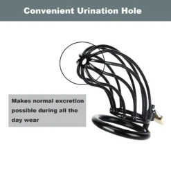 kf Sbc66e1d98b574fb7a3d61b3ff64d43acL SM Black with 3 Snap Ring Men Stainless Steel Metal CB Chastity Lock Penis Bondage Chastity